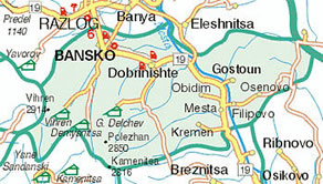 Map showing Bansko