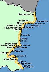 Map showing the Black Sea Coast