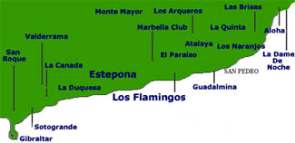 Golf Course Map Costa del Sol Spain