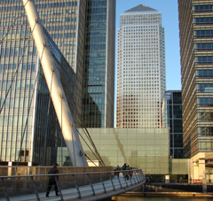 Canary Wharf, in London's financial district.