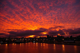 A beautiful Uruguayan sunset over Montevideo city