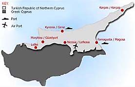 Map of North Cyprus