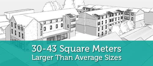 30-43 Square Meters Larger Than Average Sizes