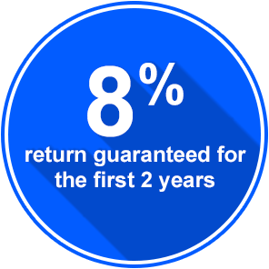 8% return guaranteed for the first 2 years